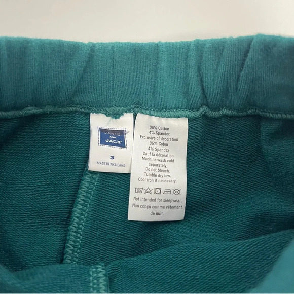 Janie and Jack Pants Toddler Girls Size 3 Green Sweatpants Side Stripe - Picture 3 of 3